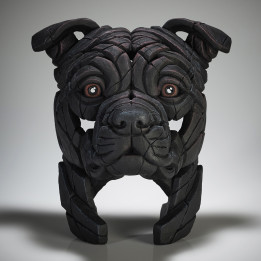 staffordshire bull terrier bust edge sculpture