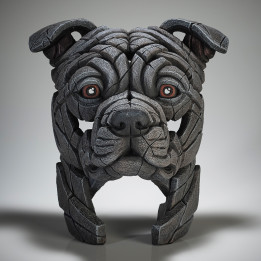 staffordshire bull terrier bust edge sculpture