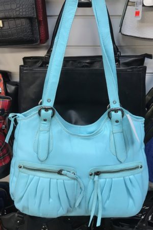 Large Aqua Leather Bag