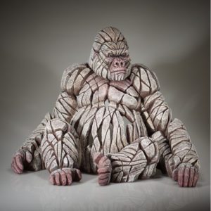 Edge Sculptures - White Sitting Gorilla