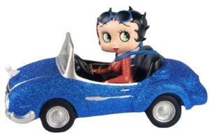 Betty Boop in Blue Glitter Car